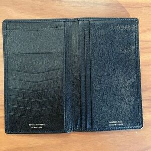VINTAGE Bi-Fold Wallet Pocket Day-timer Senior Size Black Leather Morocco Calf